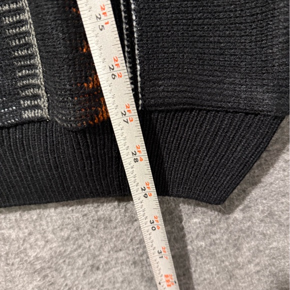 Le Tigre Sweater Vtg mens Large black striped pattern knit preppy retro grandpa - Picture 8 of 10